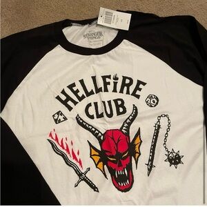Hot topic - stranger things hellfire club raglan tee - L